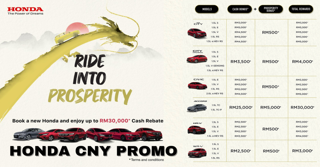 Honda Malaysia CNY Sale, Discounts up to RM30K